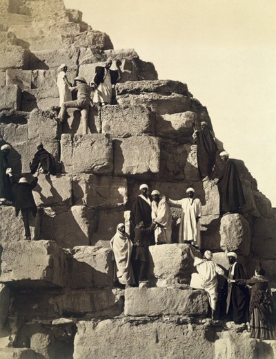 Climbing the Pyramids, 1878 by English Photographer
